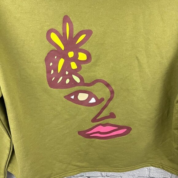 Take Pride Target Fleece Graphic Hoodie Cropped Green Large - Picture 3 of 7